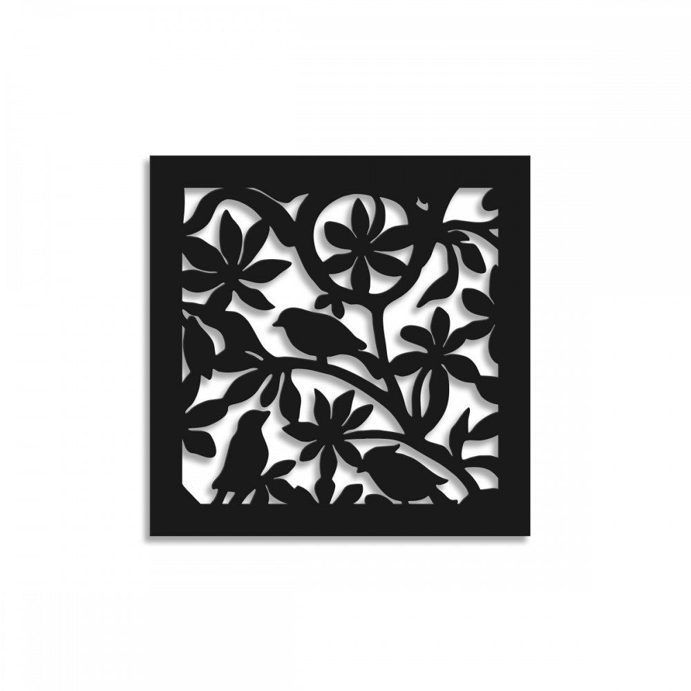 KWIATY-PTAKI - Panel PCV perforowany - CZARNY PARASOL 98x98 cm Grubość 1 cm