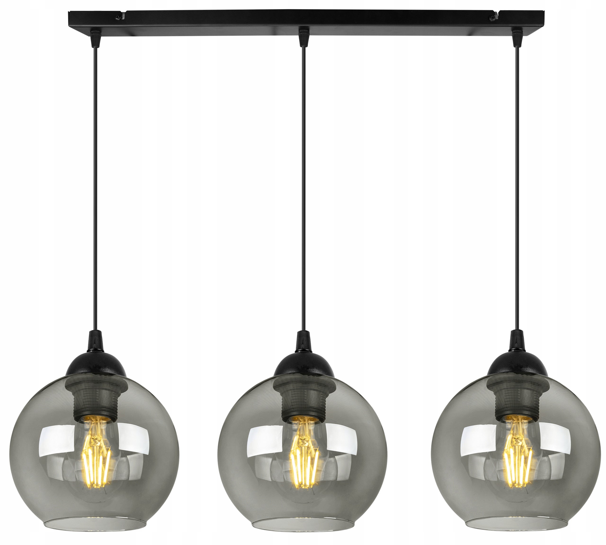 Lampa sufitowa wisząca Haga modern 3xE27 abażur kula grafitowa Light Home LH