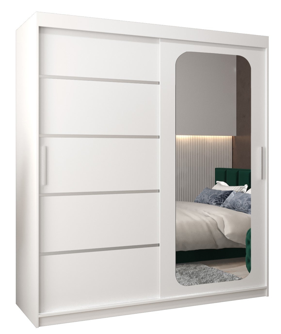 Szafa przesuwna garderoba PROMO V2 180 x 62 x 200 cm Biały - Abiks Meble