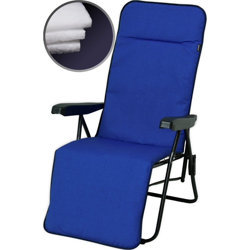 Poduszka na leżak fotel z podnóżkiem AMPO niebieski 1 szt.