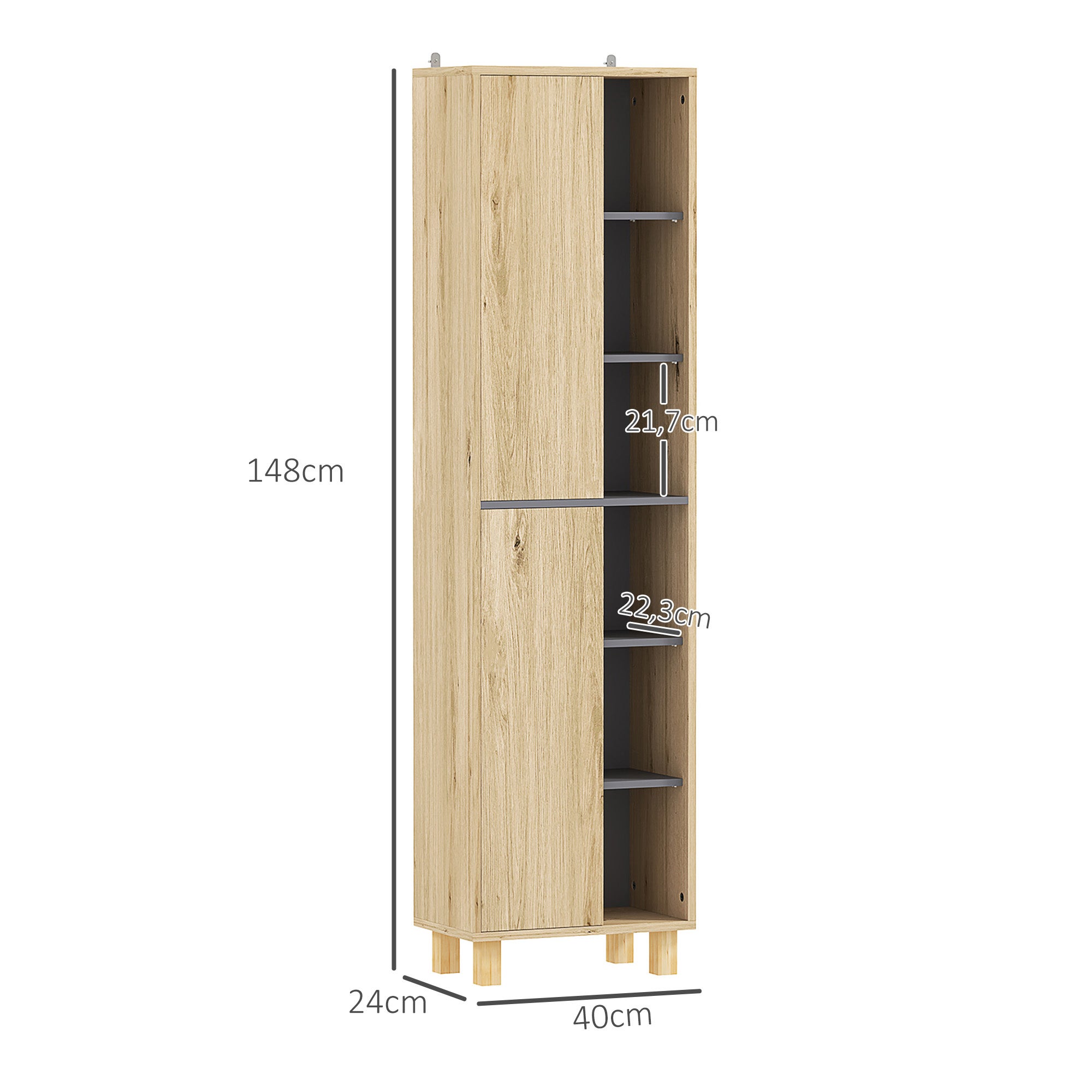 Meuble colonne salle de bain MDF HOMCOM - 3