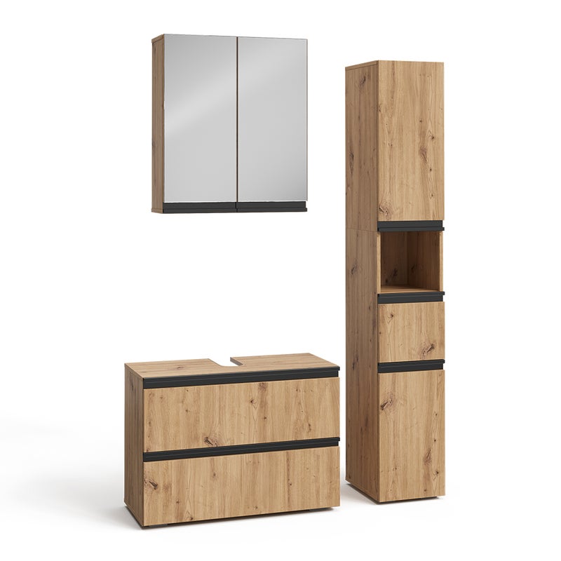Vicco Zestaw mebli łazienkowych Torren, Rzemieślnik, 3 części, z wysoką jednostką