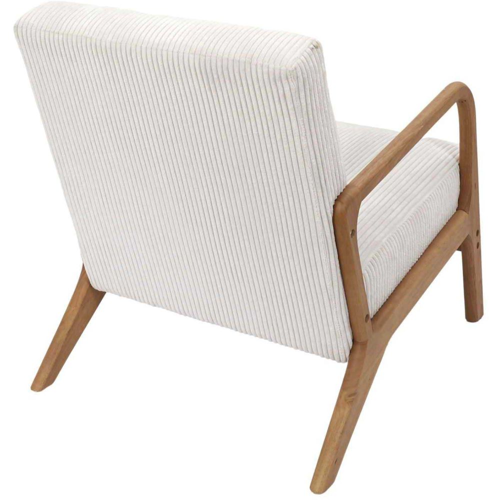 Fauteuil - Home Deco Factory - Scott - Côtelé - Confortable - Beige - 6