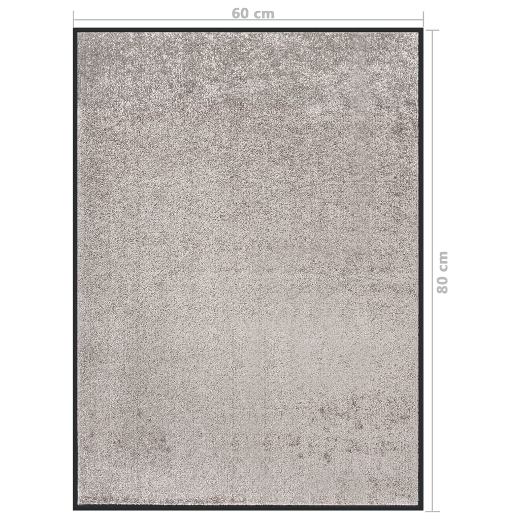 vidaXL Paillasson Gris 60x80 cm - 5