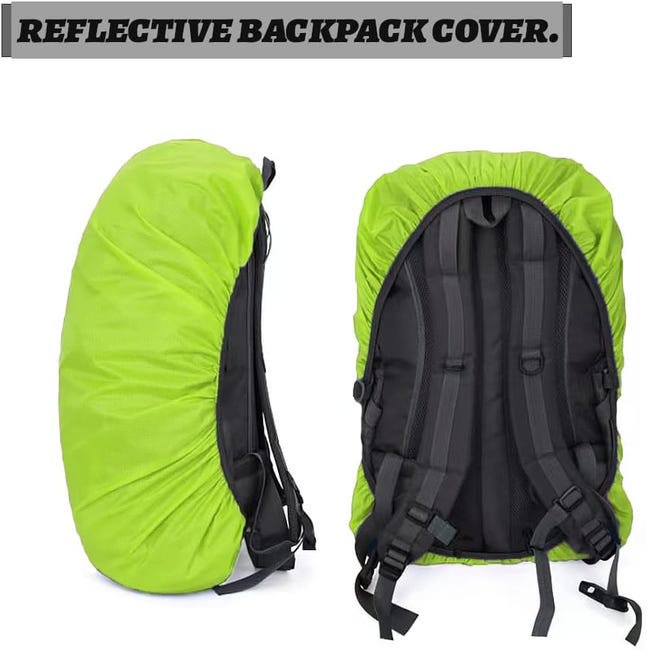 pack de housses de sac à dos réfléchissantes vert fluo taille L