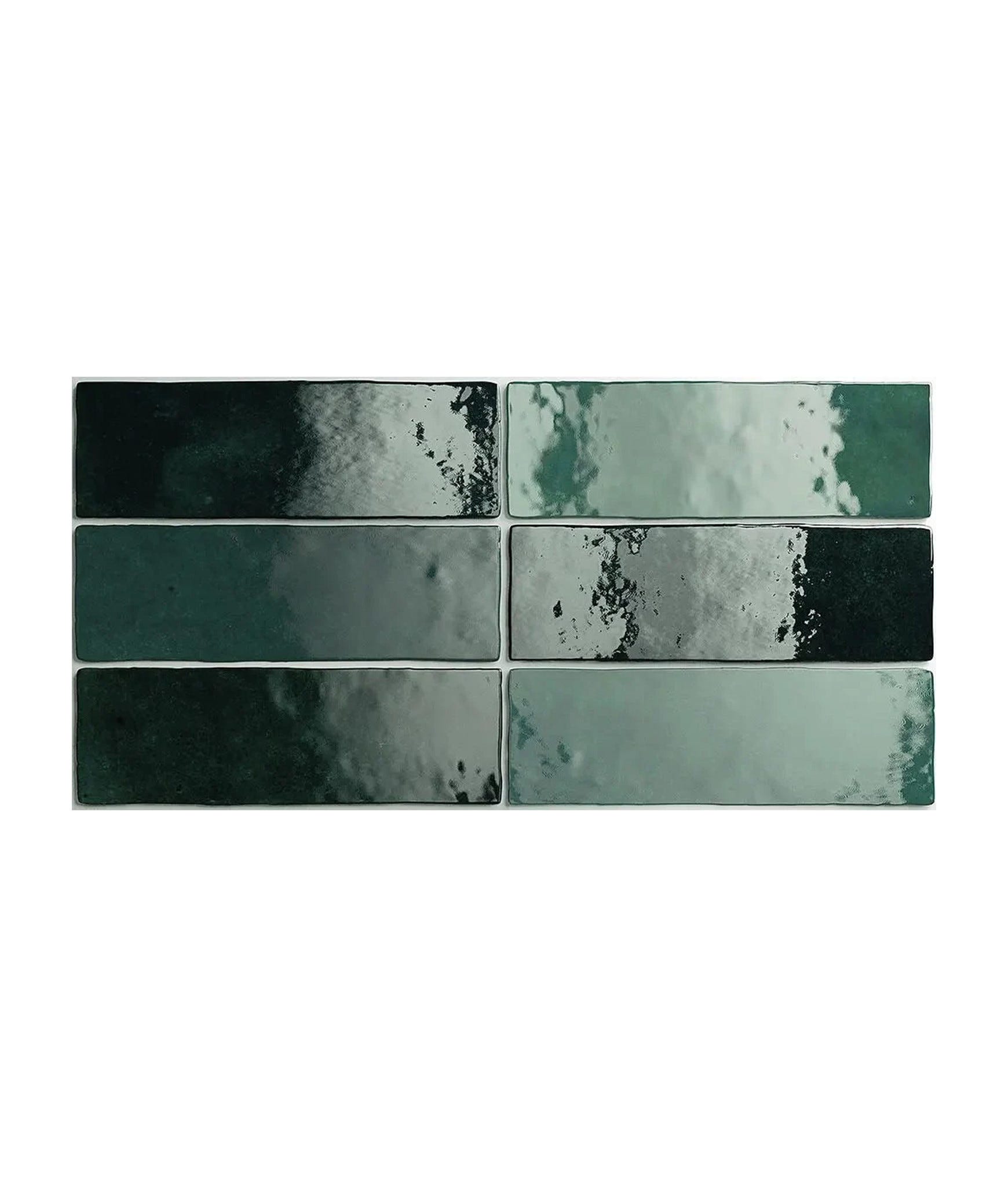 Carrelage effet zellige ARTISAN VERT MOUSSE 6.5x20 cm - 24471 | Leroy ...