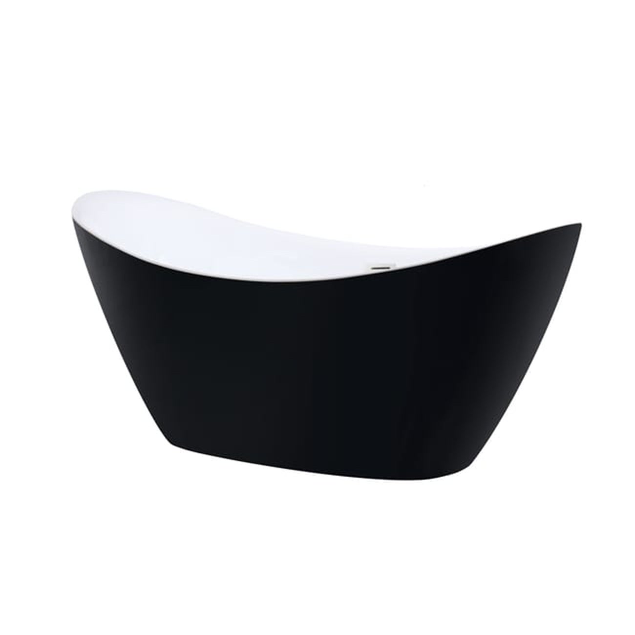 WANNA WOLNOSTOJĄCA TENERIFE 170 x 77 BLACK RÓŻNE KORKI (KOREK I PRZELEW)