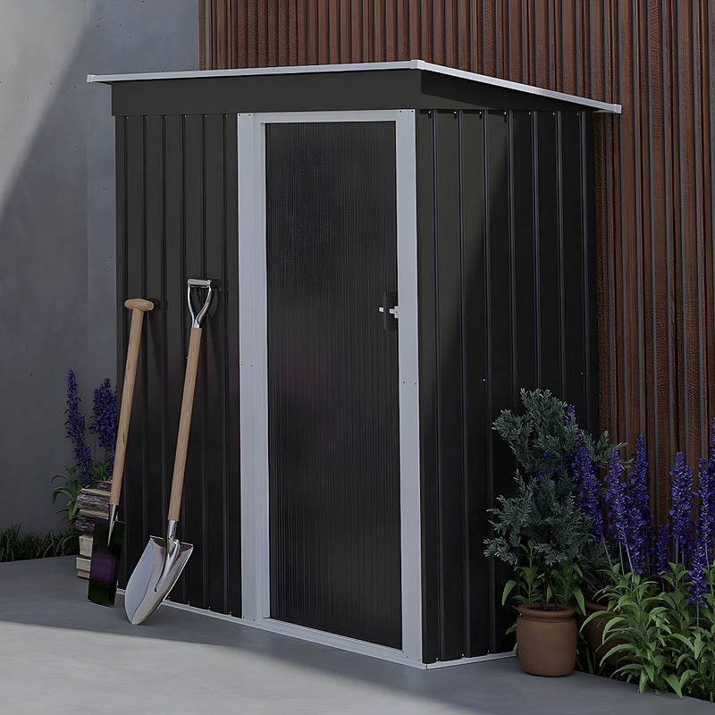 Wiata ogrodowa ze stali galwanizowanej w kolorze szarym BIRON - 1.1m²