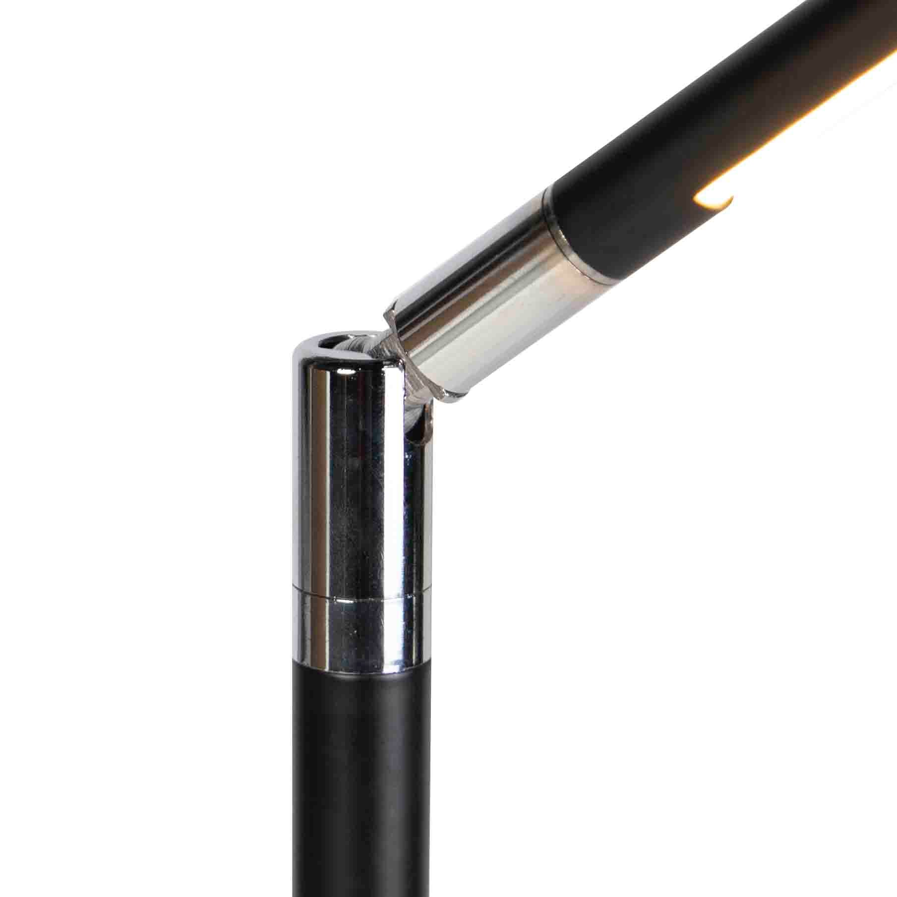 Qazqa moderne lampadaire - Berdien Fl - noir, led intégrée 6w incluse, Integrated led, dimmable, 163cm, idéal pour le salon - 9