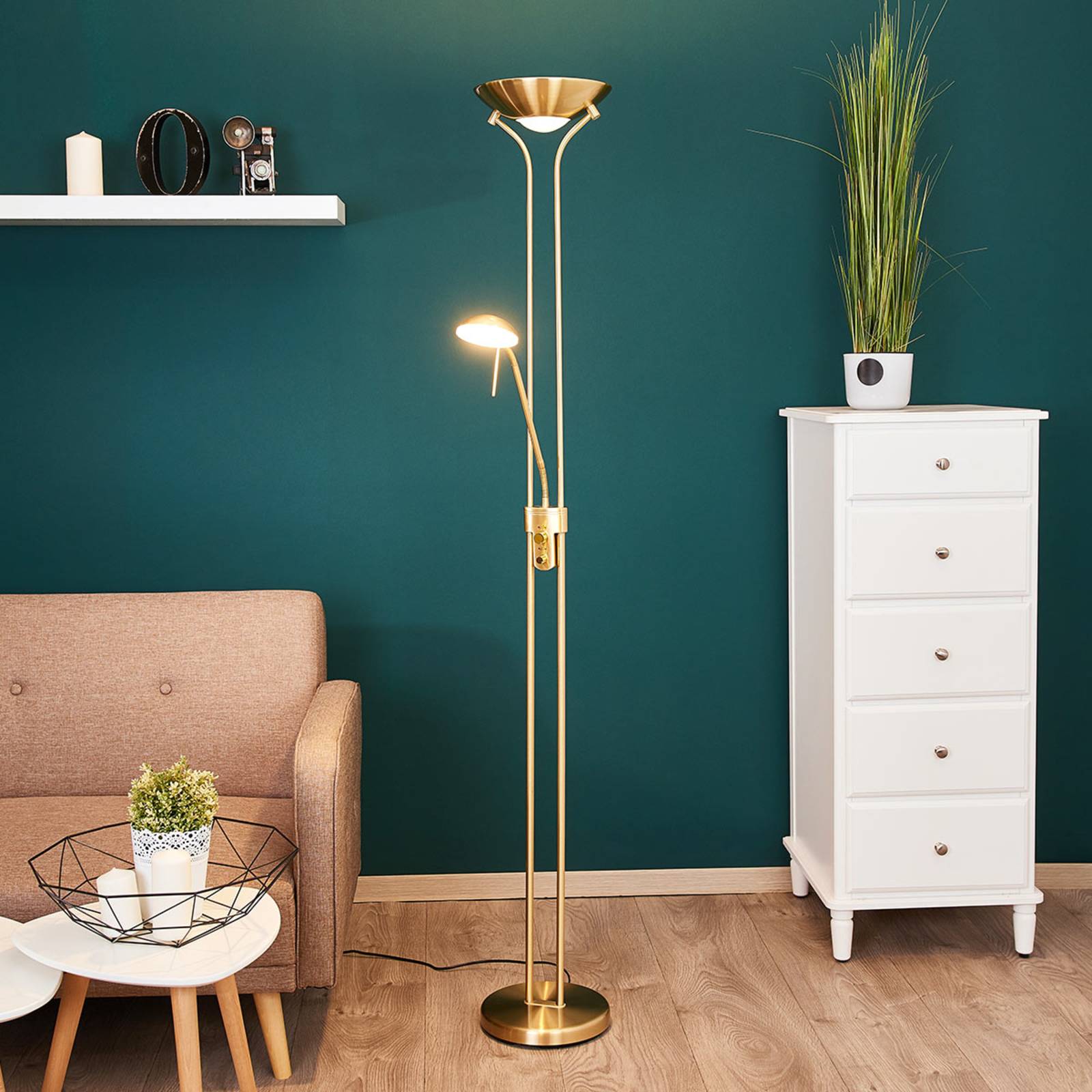 Lindby LED Lámpara De Pie Josefin (Moderno) En Bronce Hecho