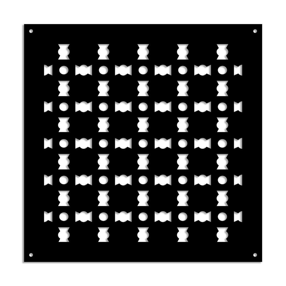 BISCUIT - Panel perforowany z PVC - Osłona przeciwsłoneczna - Rozmiar 98x98 cm - Grubość 1 cm - Kolor CZARNY