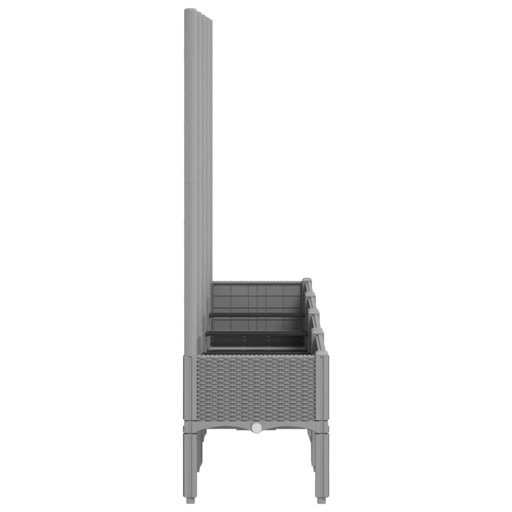 Maison Exclusive - Vaso/floreira jardim c/ treliça 160x40x142 cm PP cinzento-claro - 4
