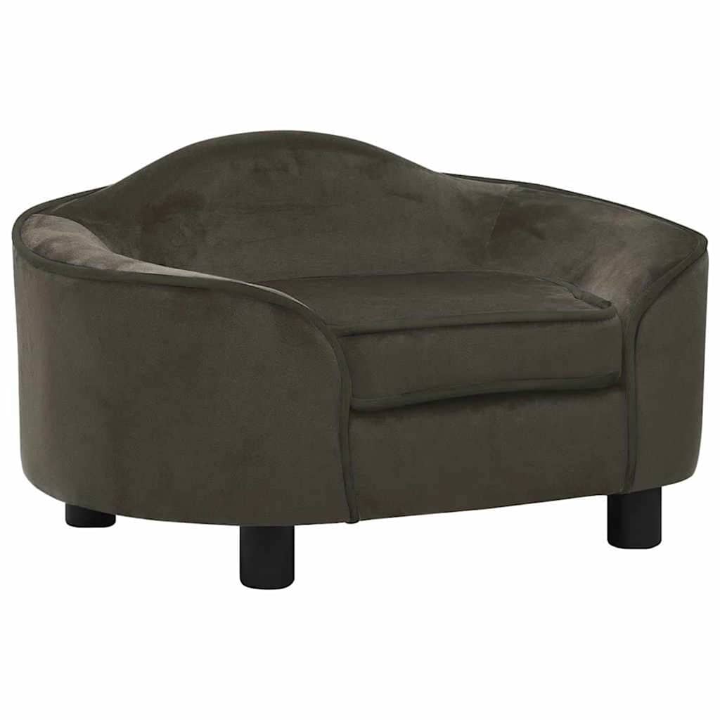 Sofa dla psa, ciemnoszara, 67x47x36 cm, pluszowa vidaXL