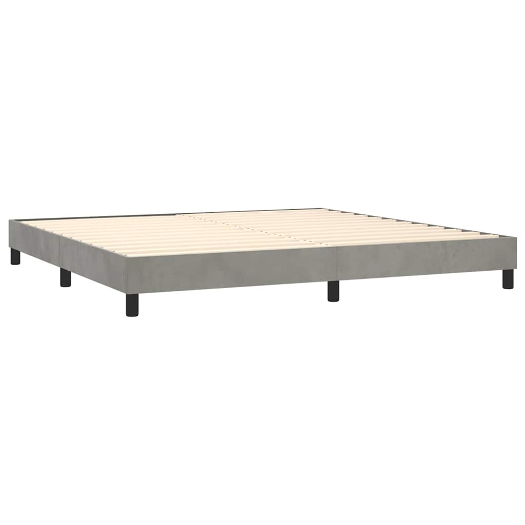 Cadre de lit sans matelas gris clair 200x200 cm velours - 5