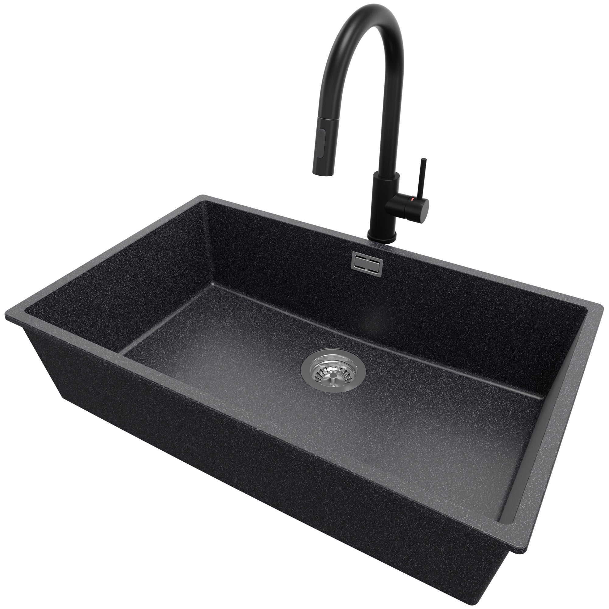 Lavello Sottotop In Granito Grigio Primagran - 76x47 Cm, 1 Vasca, Per Mobile 80 Cm - Foto 11