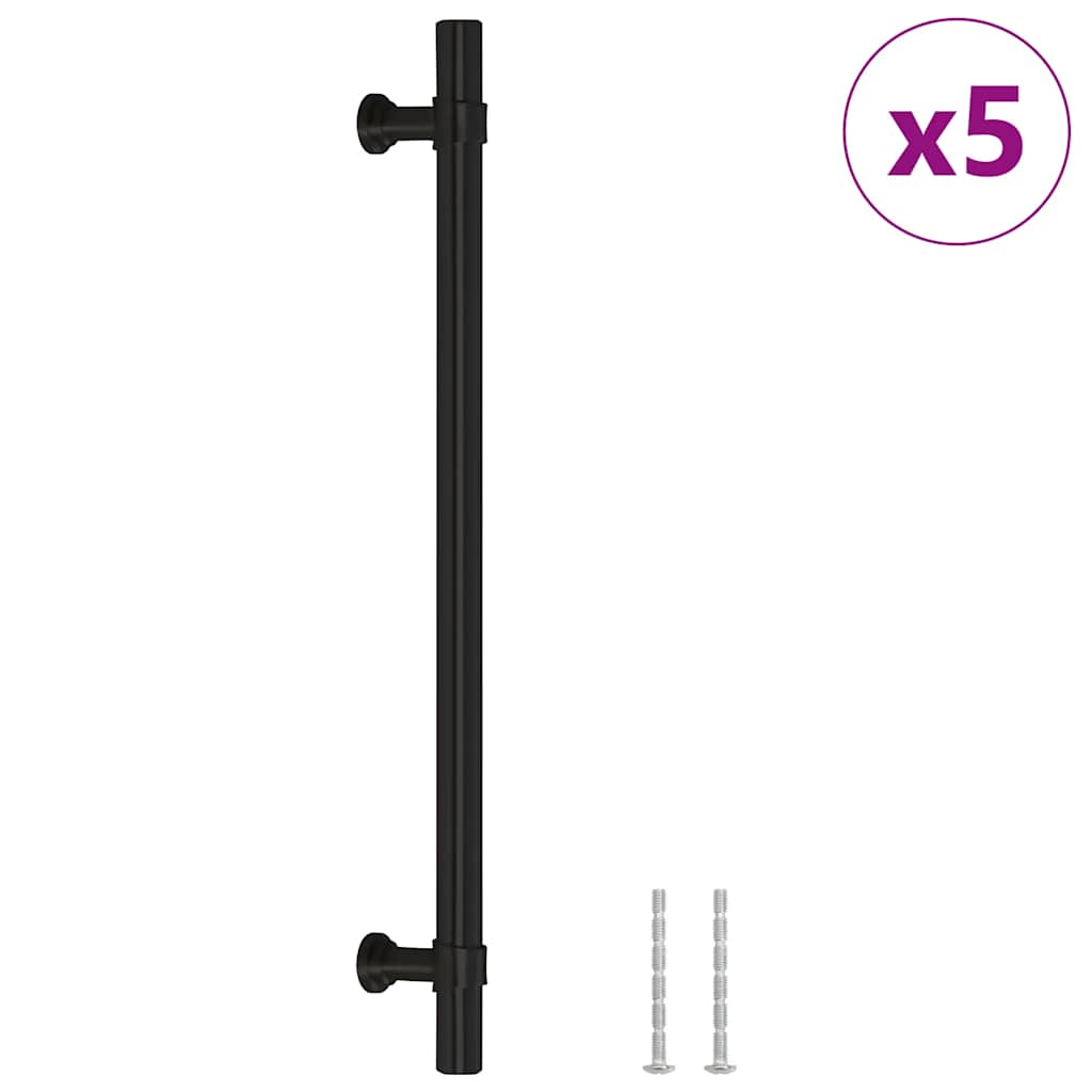 Lot De 5 Poignées De Meuble Noires Amerdeco – Entraxe 192 Mm, Inox, Pour Cuisine