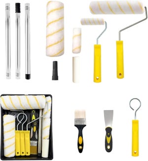 Kit De Peinture Intérieure INGCO - Rouleau Acrylique 23 Cm (9") Avec Bac 25 Cm, Hauteur Fibres 12 Mm