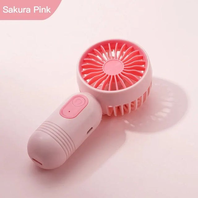 Ventilateur portatif, ventilateur rechargeable USB, mini ventilateur portable à 3 réglages de vitesse pour le bureau, l'extérieur, les voyages, rose