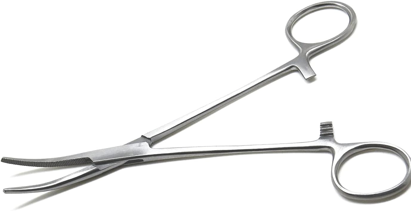 Pinceta zaciskowa 12,5 cm - Zakrzywiona/Prosta - Szczypce zaciskowe dla rzemieślników, rybaków, choit (Prosta)