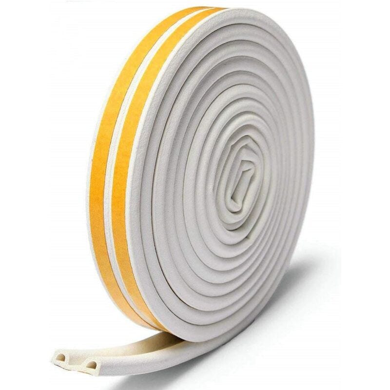 Uszczelka do drzwi i okien - 10 m - gumowa - ochrona przed zimnymi przeciągami i hałasem - biała