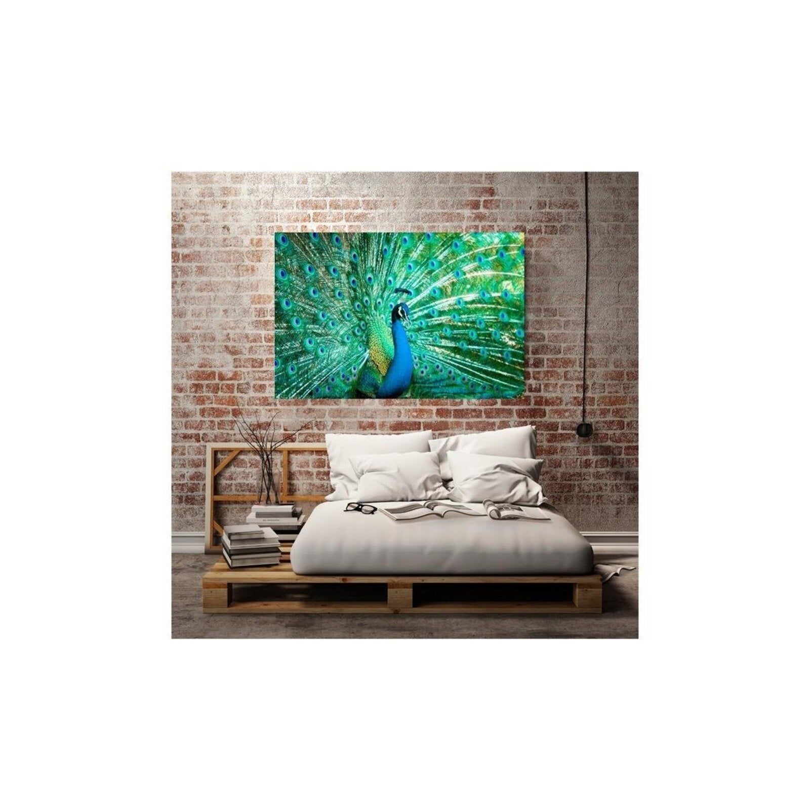 Tableau portrait d'un paon - 50 x 70 cm - 3