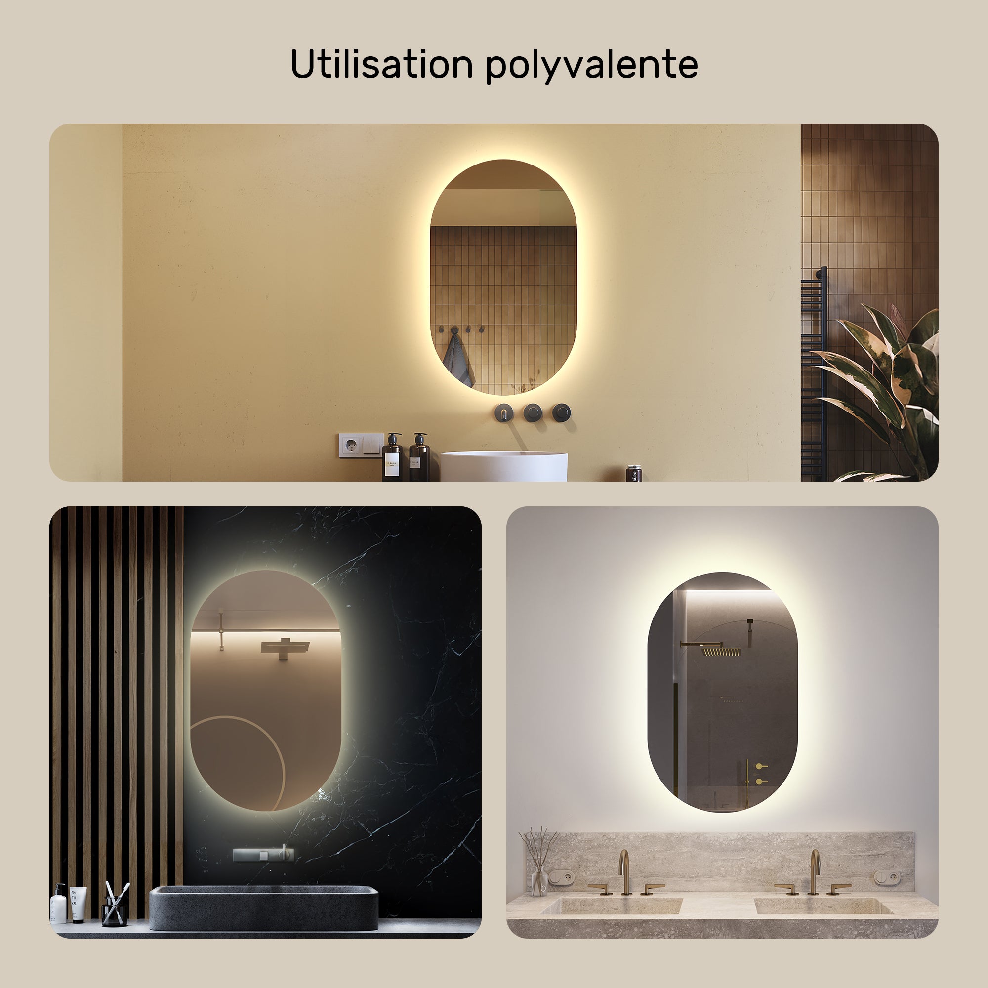 Espelho com Iluminação LED Casa de Banho (50x80cm) Espelho Iluminado LED com Iluminação (TST106) Branco Neutro 4500K - 2