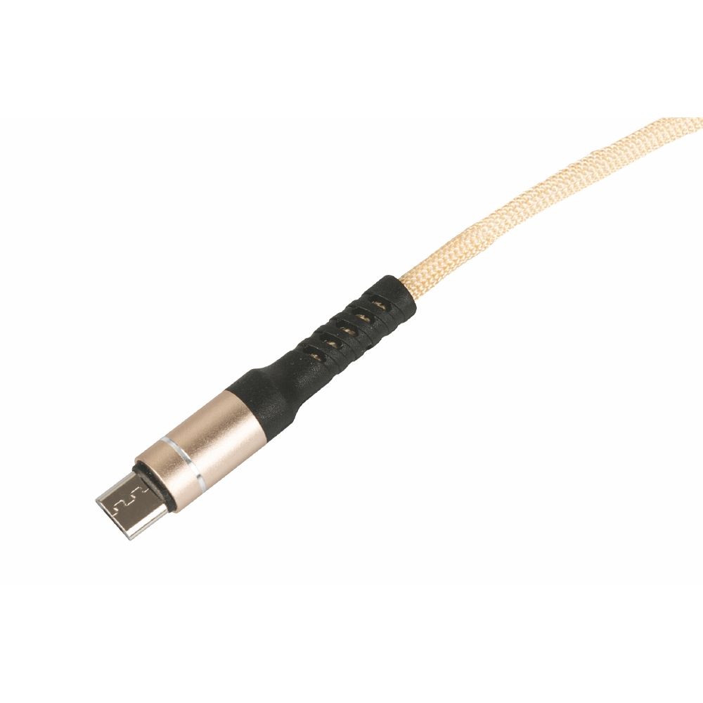Eaxus Cavo Di Ricarica E Dati Micro USB - USB-A, Intrecciato In Nylon, 1 Metro, Colore Oro, Connettori In Alluminio, Per Samsung, HTC, Sony E Altri - 5