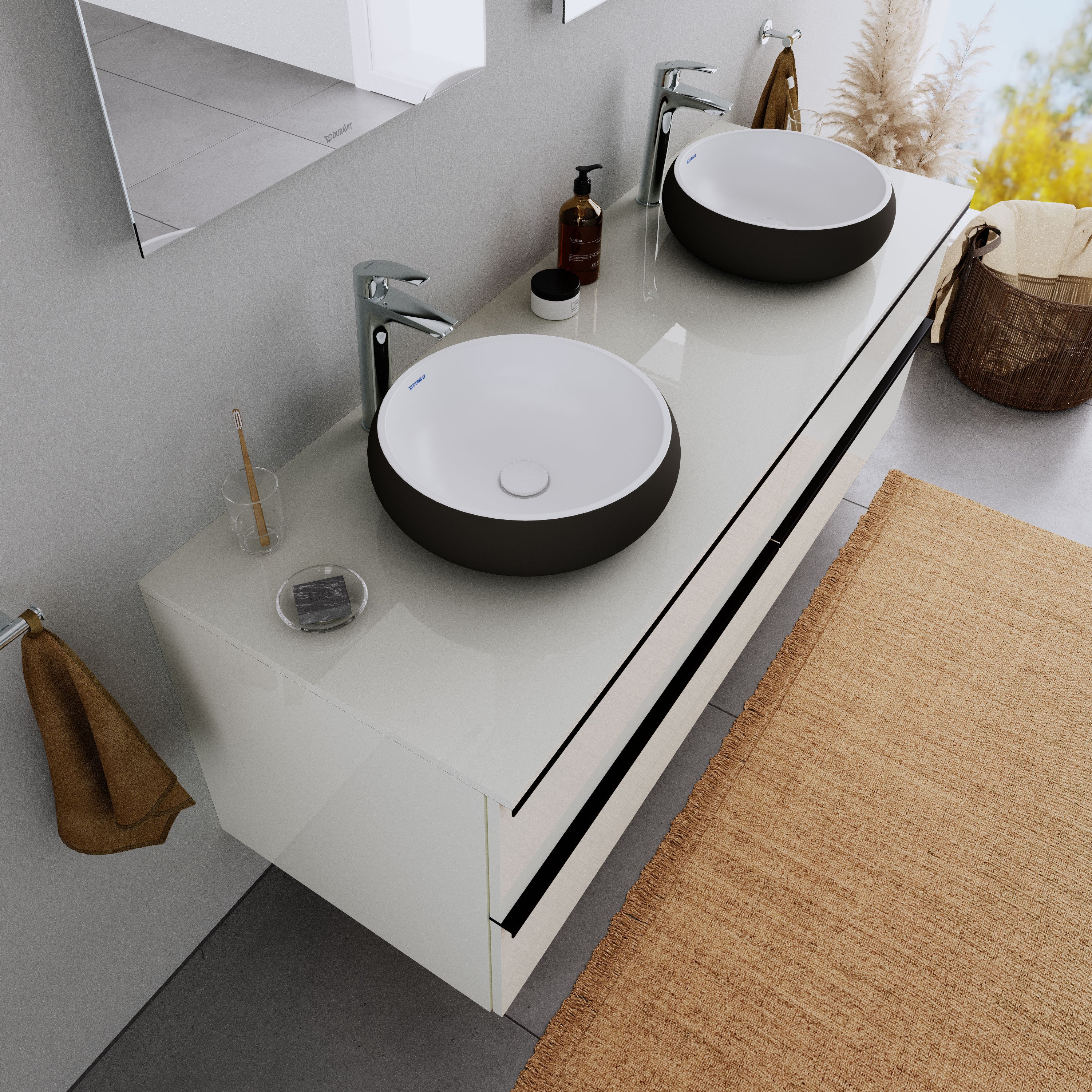 DURAVIT - Vasque Lavabo rond design à poser Diamètre 40cm en fonte ...