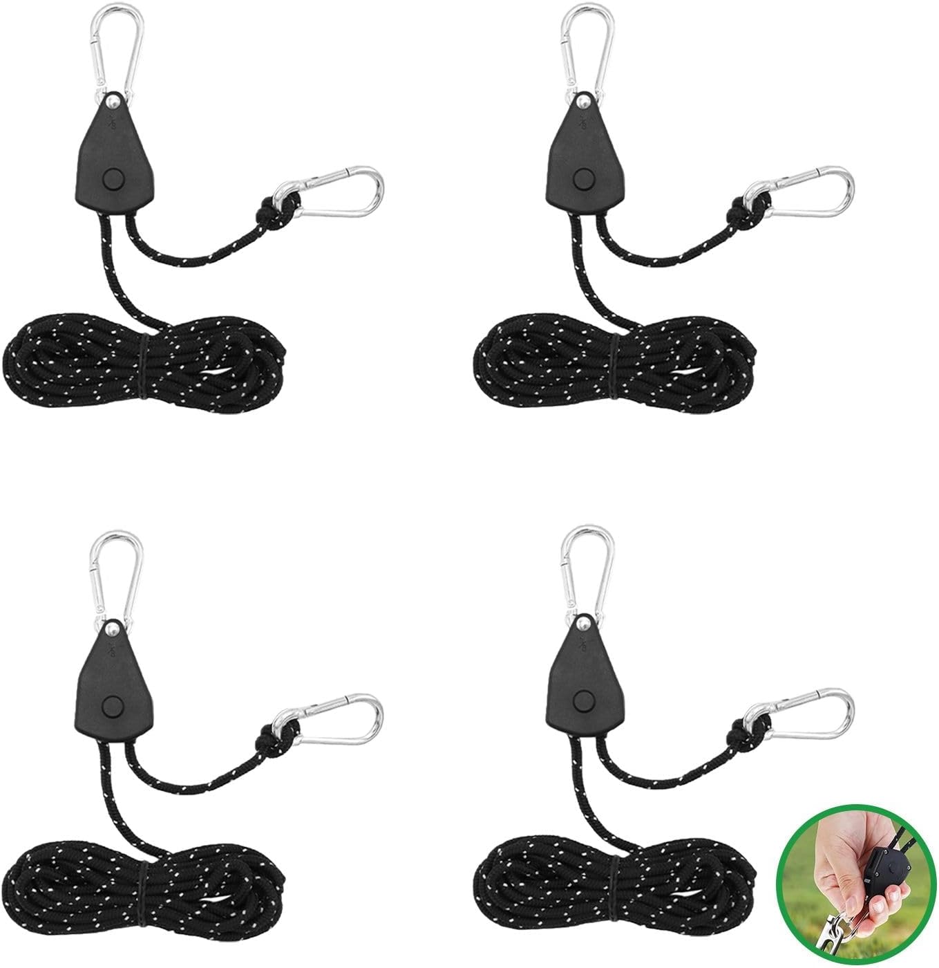 4 Pcs Corde à Cliquet Réfléchissante Orange 4mm - Paracorde Avec Tendeur Aluminium Pour Camping Et Tentes