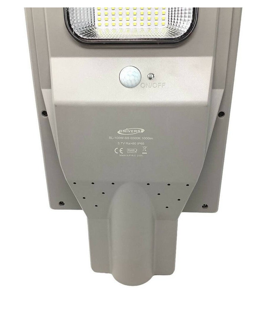 Trade Shop - Faro Stradale Led Solare 100 W Luce 6500k Lampione Sensore Movimento Sl-100w-ss - - 4