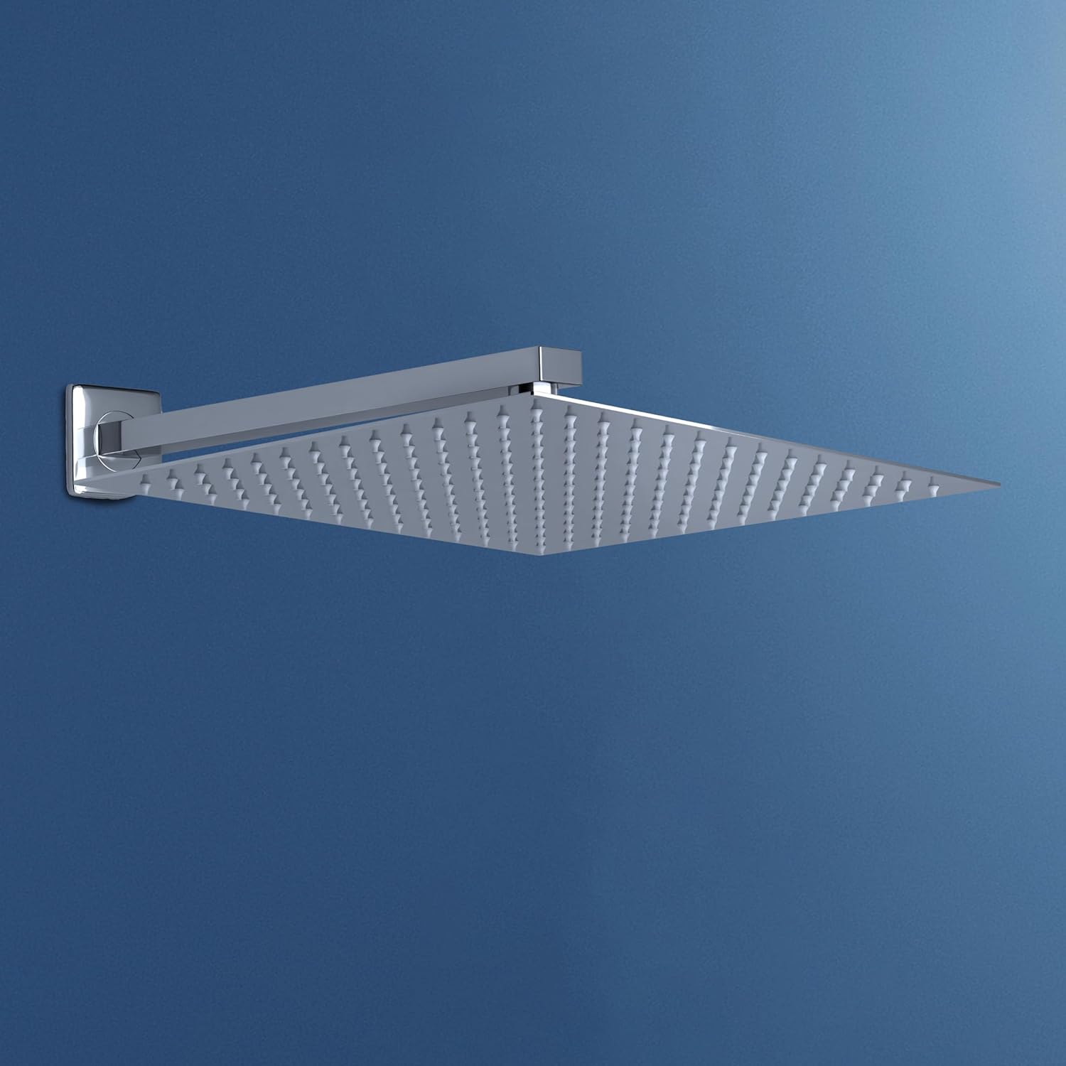 Pomme De Douche Pluie Carrée 40cm Hiendure - Acier Inoxydable Chrome, Avec Bras Et Tuyau
