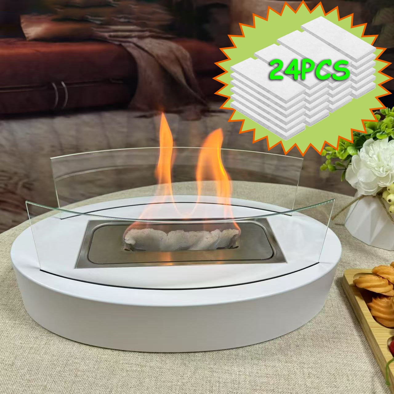 SPIN 120 - Feu de table argenté pour l'intérieur & l'extérieur | höfats