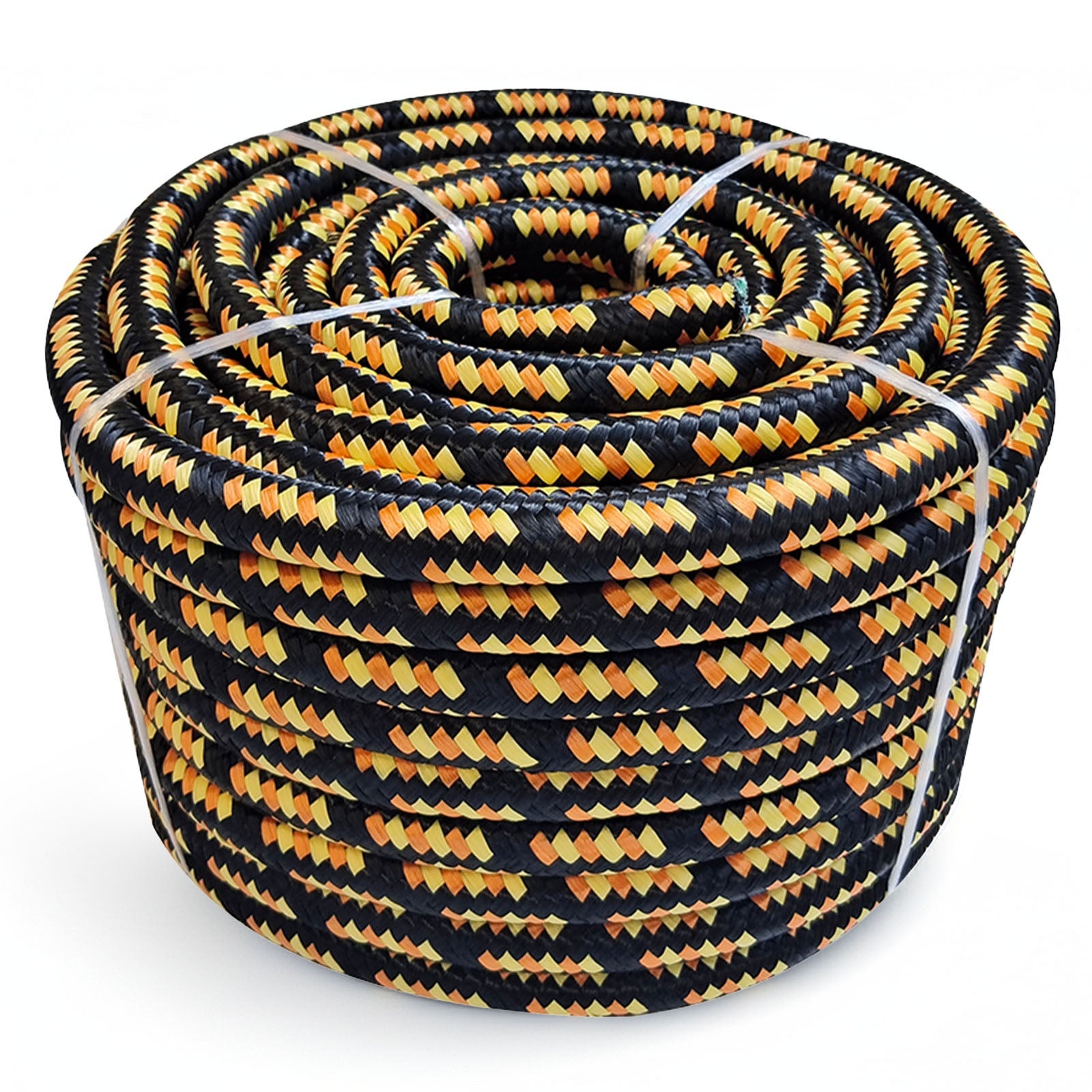 Corde structure tressée, résistance à la traction K2, Longueur: 30 m, Noir-Orange Diamètre: 18 mm - 2