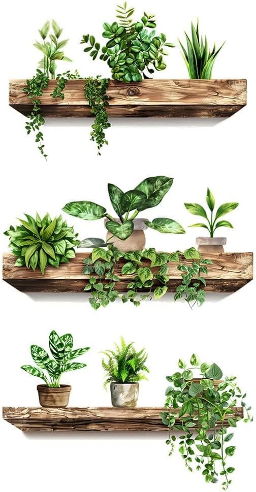 Autocolante de perete 3D cu plante verzi, ghivece de flori, decal de perete, camera de zi, dormitor, birou, bucătărie, decorare