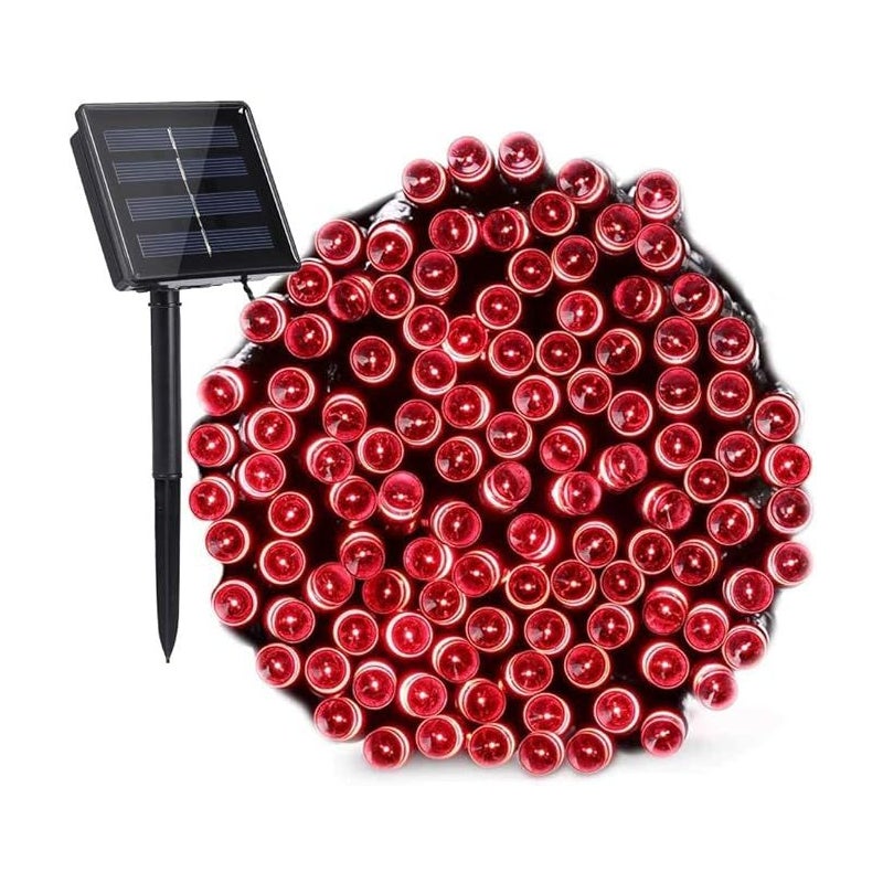 32-metrowy łańcuch lampek choinkowych zasilanych energią słoneczną, 300 diod LED, 8 trybów, wodoodporny, idealny do ogrodu, na wesele, urodziny, czer