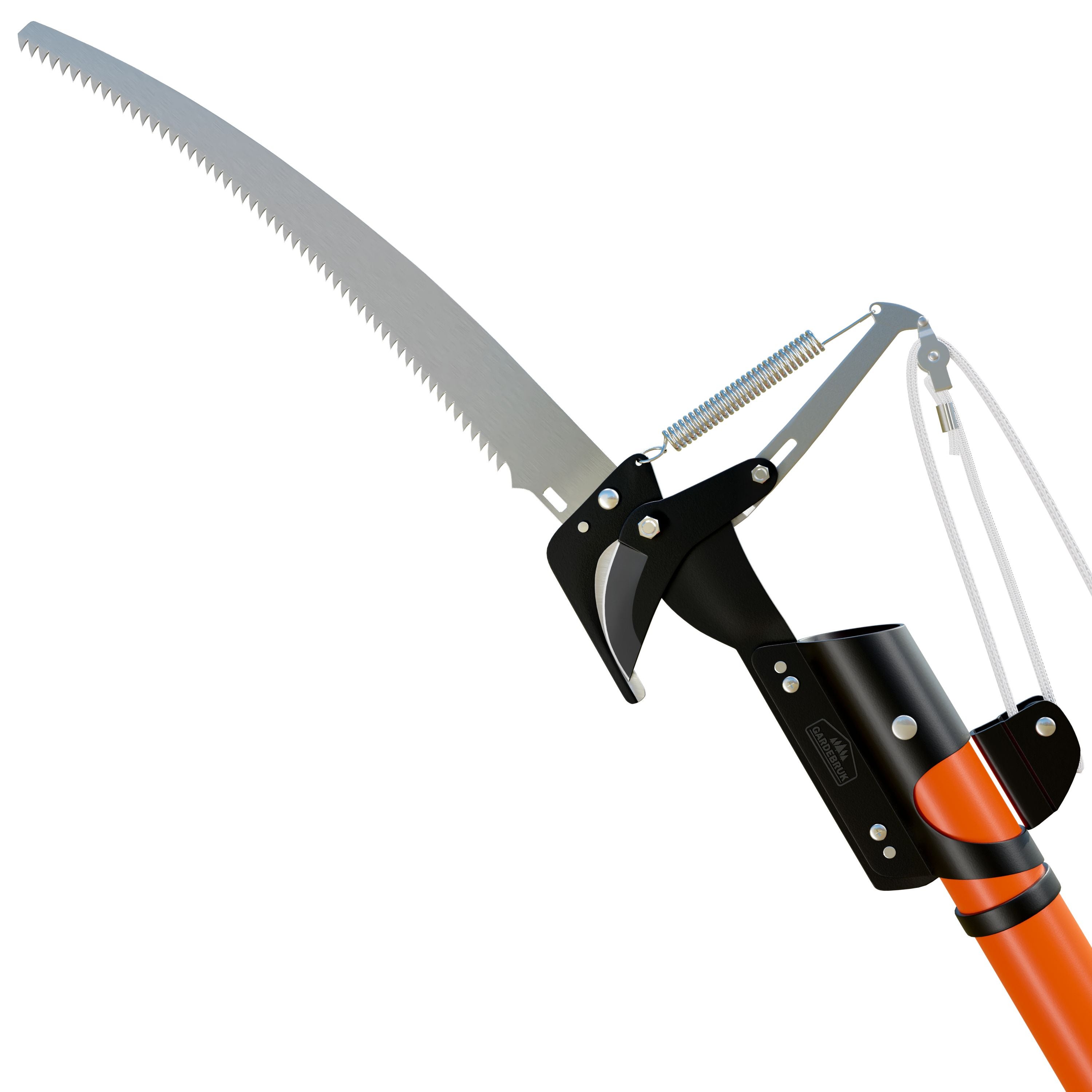 DEUBA® Scie télescopique 2en1 hauteur de travail max. 4m corde tirage sécateur coupe-branches arbre scie à élaguer jardinage outil - 4