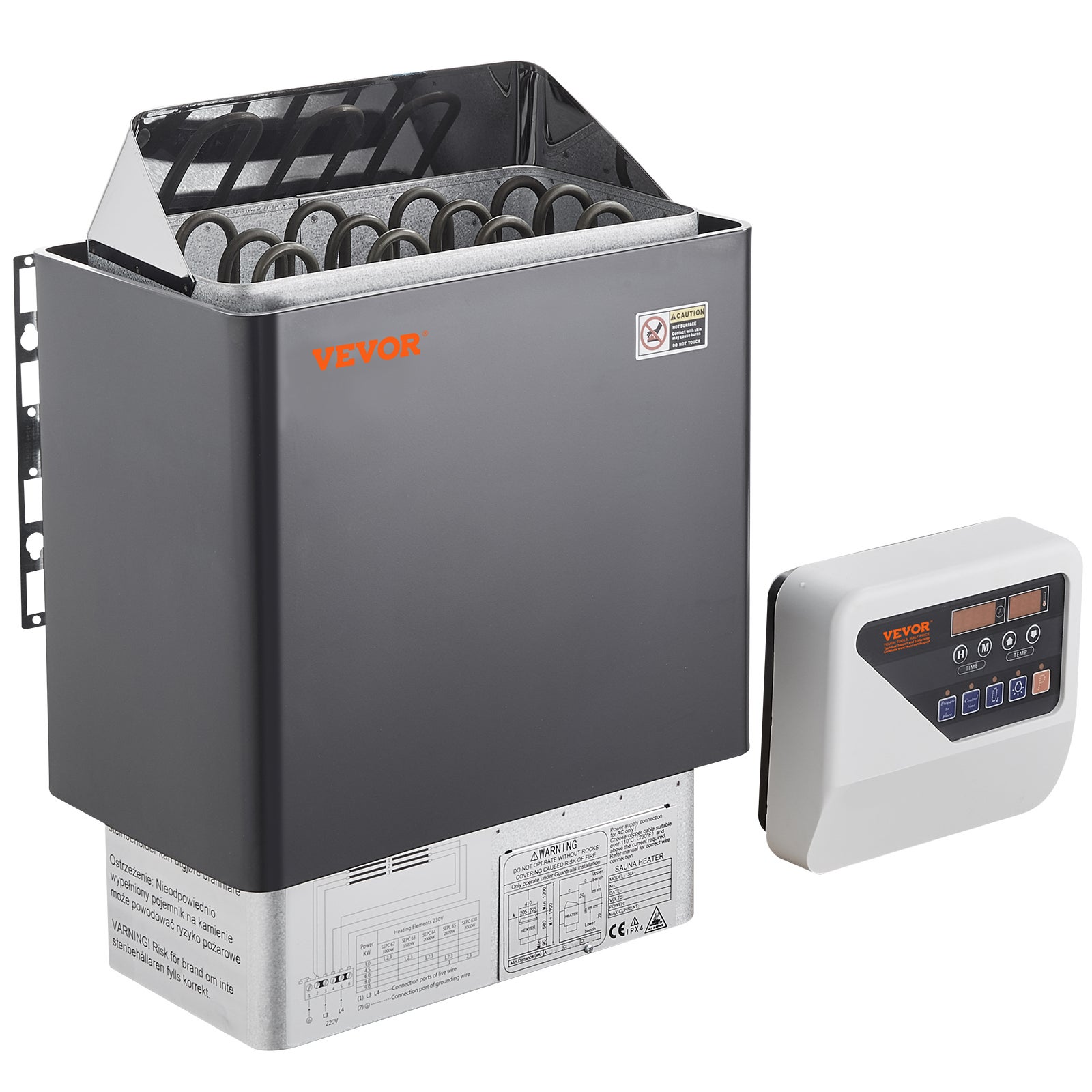 6kW Elektryczny piec do sauny Cyfrowy sterownik pieca do sauny do spa 5-9m3 VEVOR