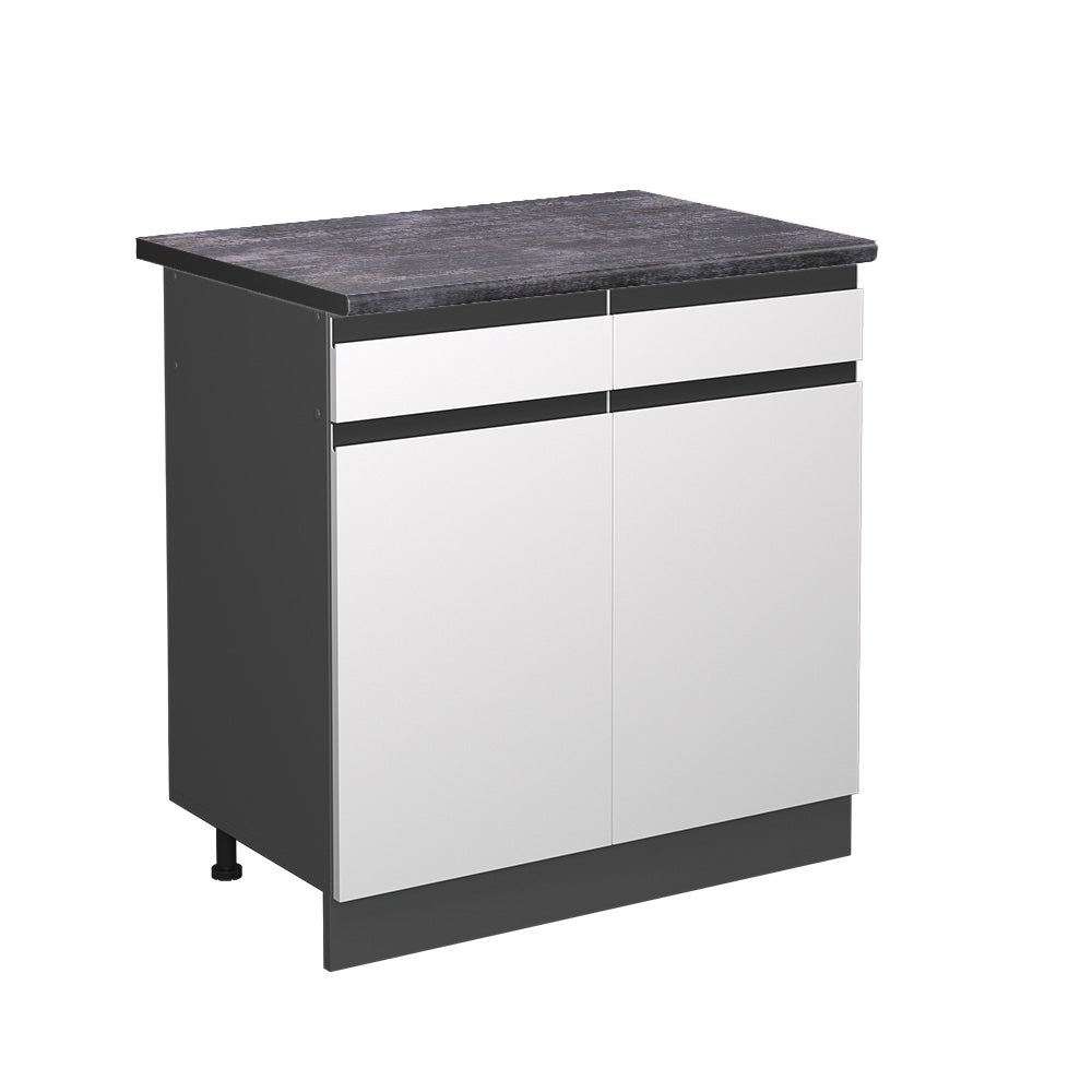 Vicco Szafka dolna do kuchni R-Line, Biały, 80 cm J-Shape, BP Antracyt