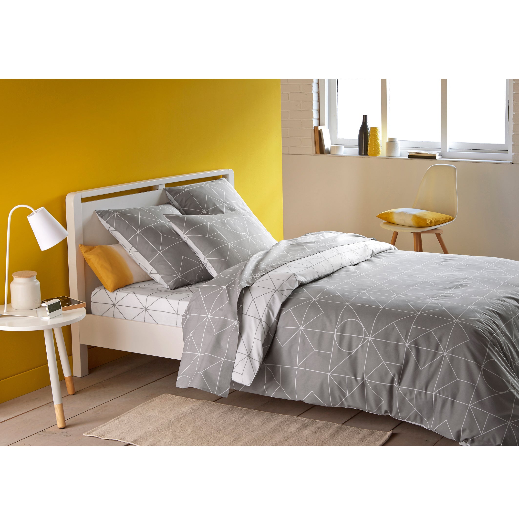 Drap plat pur coton, Vidmey - Gris - 180 x 290 cm - 4