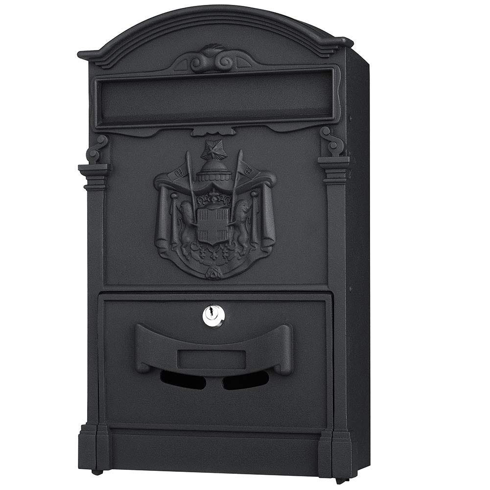Cassetta Postale Parete Alluminio Buca Lettere Posta Esterno Con Chiave Nero 91987902 - Foto 4
