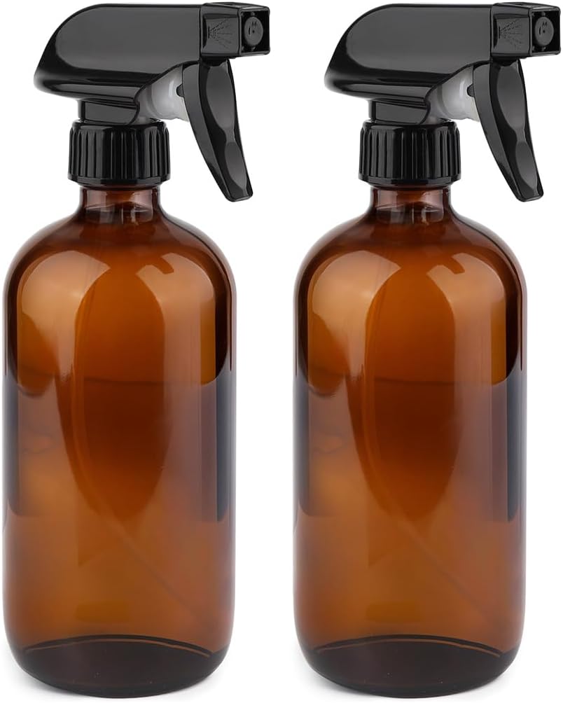 Butelki z rozpylaczem szczelne - Regulowana dysza - Opakowanie 2 szt., brązowe, 300 ml