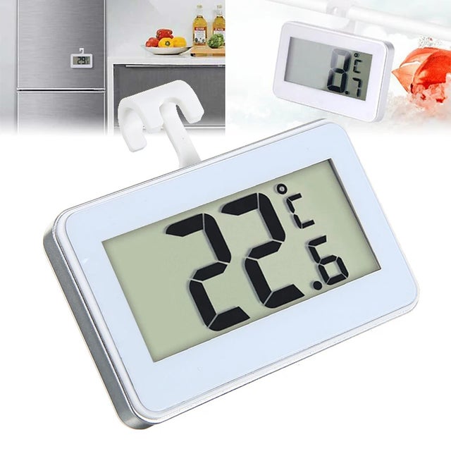 Mini thermomètre numérique pour réfrigérateur et congélateur, étanche, avec crochet et grand écran LCD, idéal pour cuisine, maison, intérieur