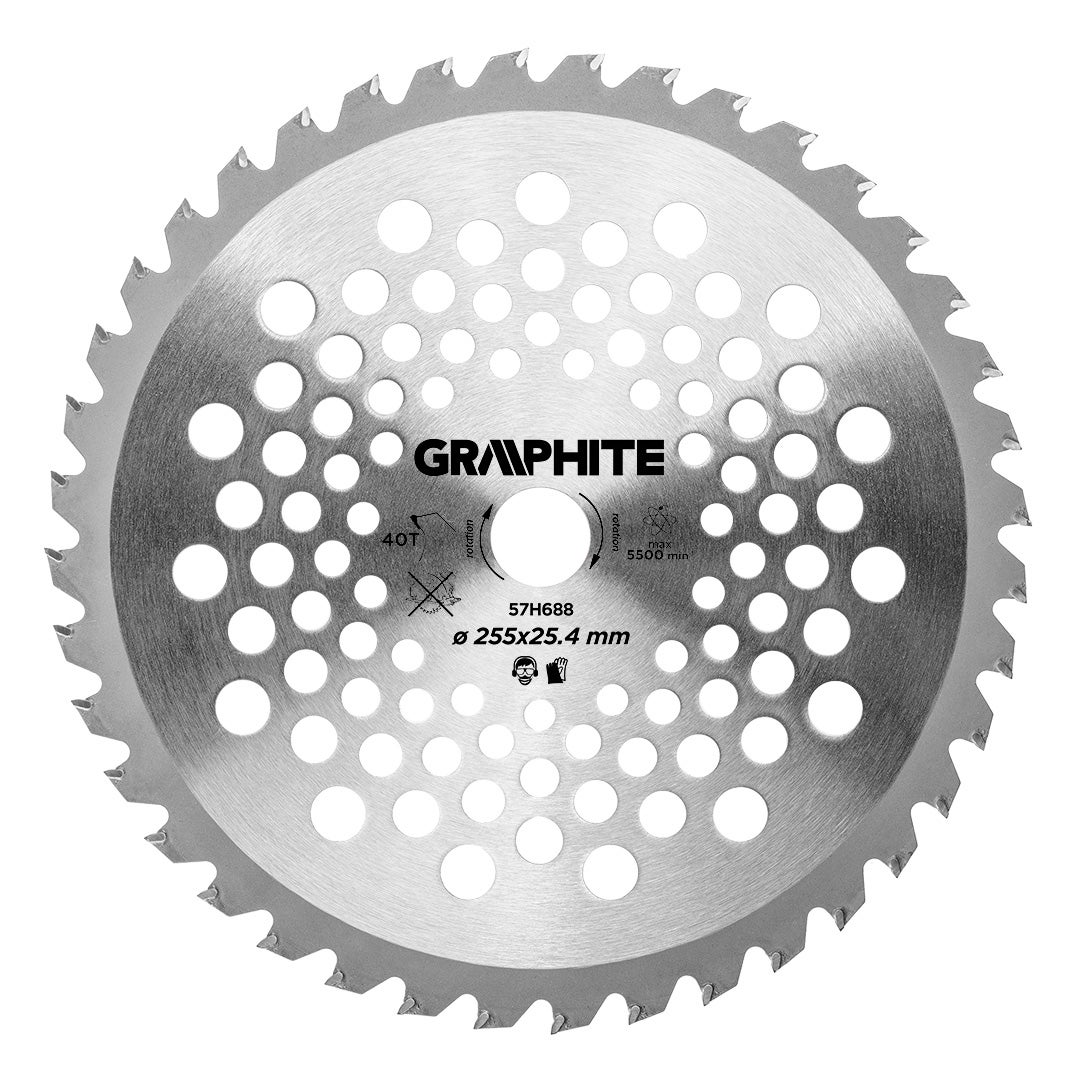 Disc circular vidia pentru motocoasa/trimmer, 255x25.4 mm, 40 dinti 57H688