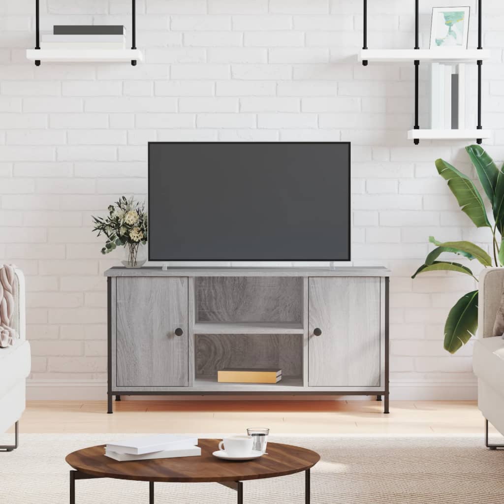 Meuble TV Sonoma gris 100x40x50 cm Bois d'ingénierie - 2
