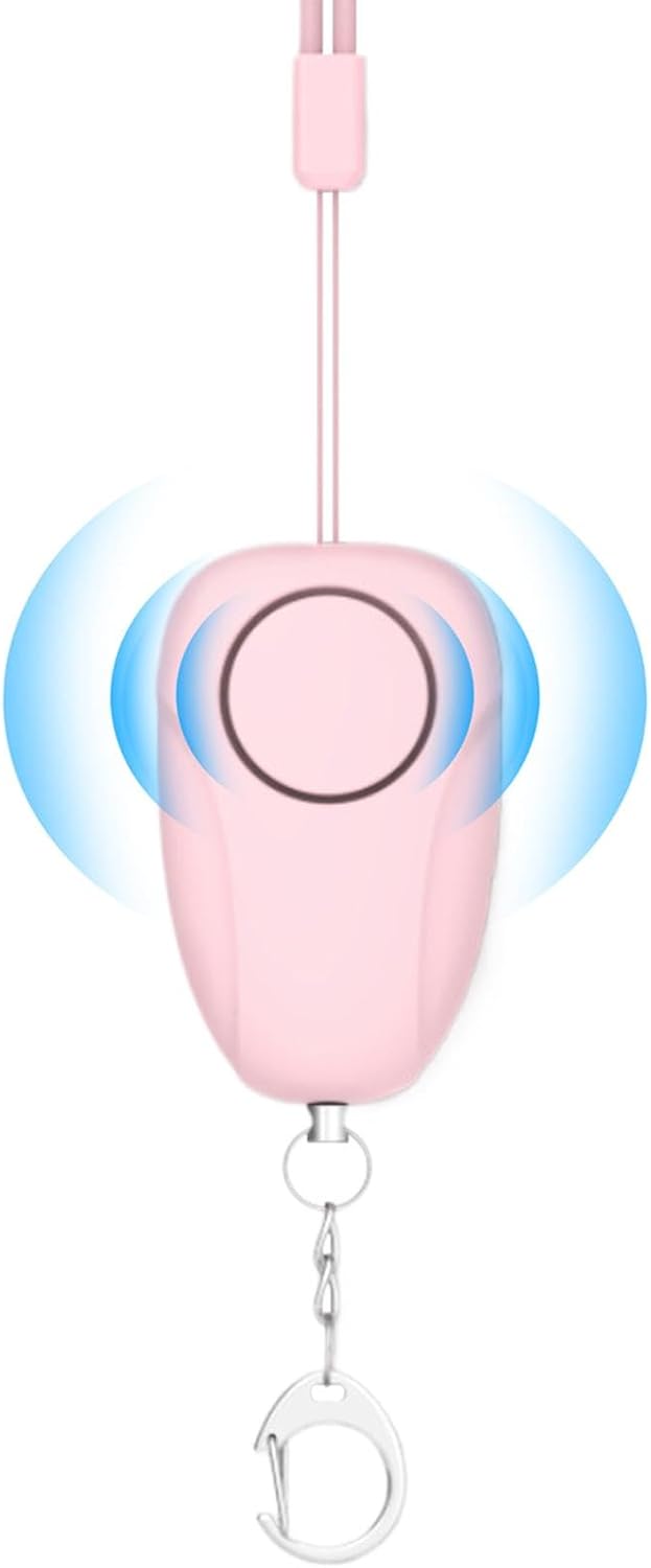 Brelok z alarmem bezpieczeństwa | Alarm osobisty 120 dB anty-wilk | Mały, uroczy, przenośny brelok z ładowaniem USB dla kobiet, dziewcząt i osób sta