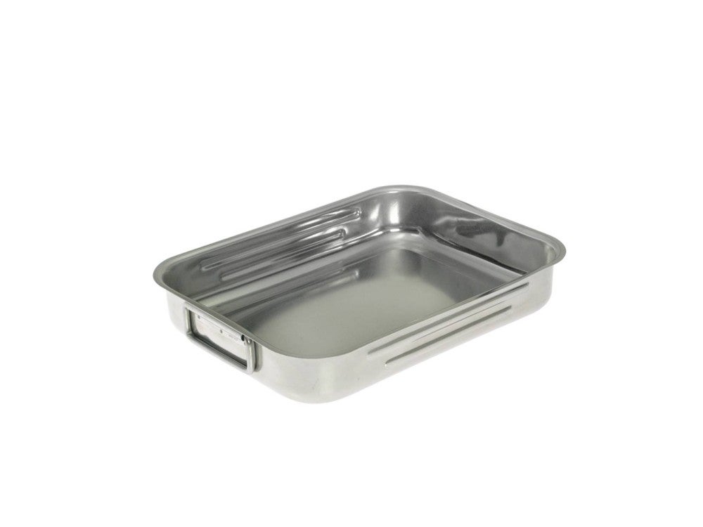 Plat à Rôtir Rectangulaire Avec Grille Amovible En Acier Inoxydable - Rôtissoire Antiadhésive Parfaite Pour Cuisson (26.5x20.5x5 CM)