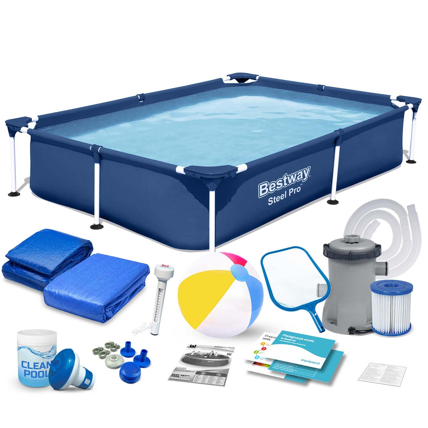 Basen ogrodowy, prostokątny Bestway 56401N-15W1 221x150x43cm
