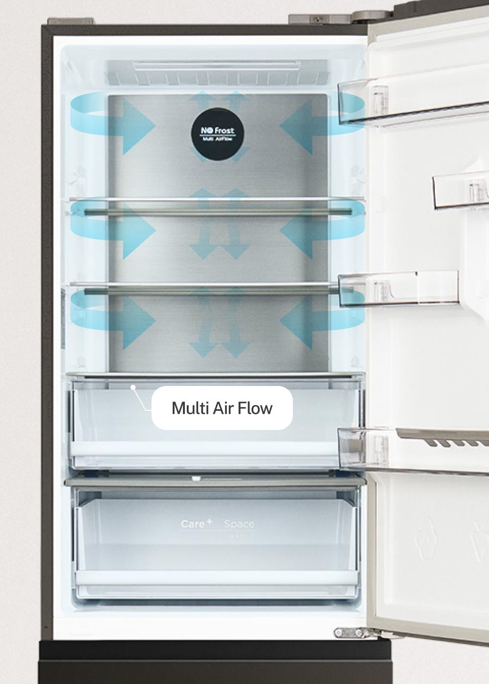 CREATE - FRIDGE STUDIO COMBI PRO FLEX 401 - Réfrigérateur 401L No Frost à l'italienne avec, Space Pro et Care+- Noir - 5
