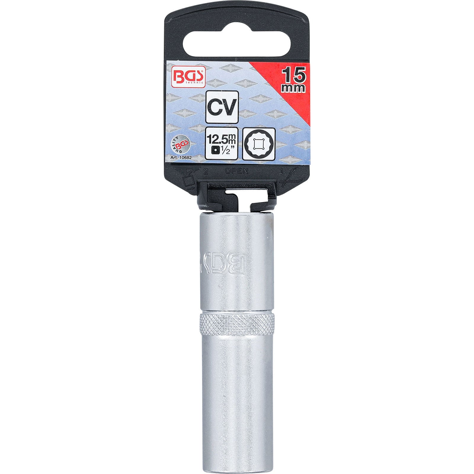 Douille pour clé, douze pans, longue | 12,5 mm (1/2