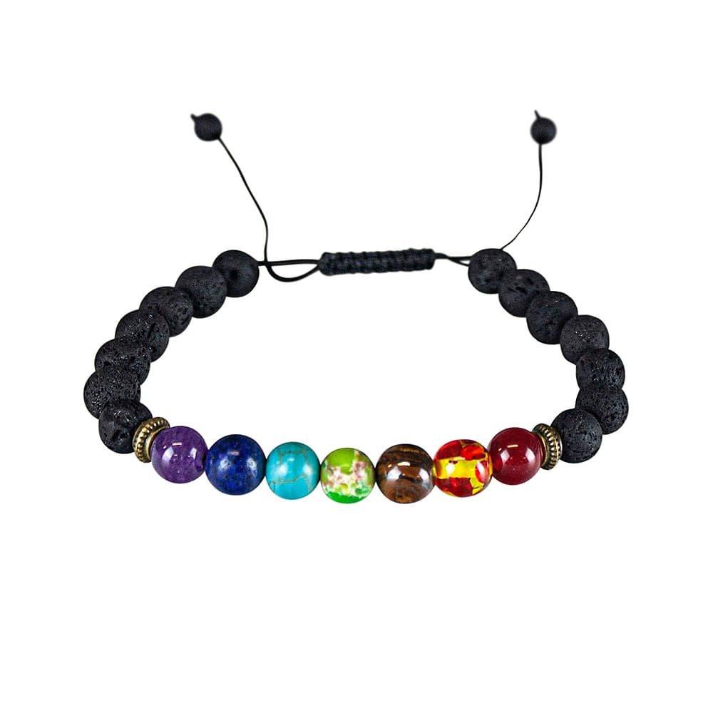 Hamoery Hombres Mujeres 8 Mm Roca De Lava 7 Chakras Aceite E